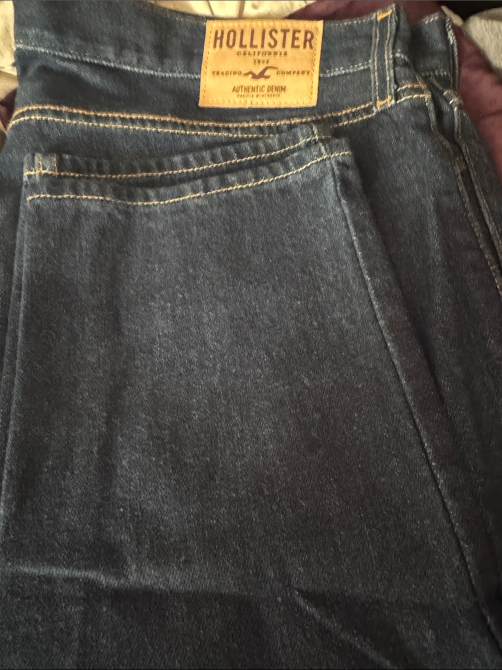 Mens 36x32 slim Hollister Indigo Blue Straight-Leg Denim Jeans never worn